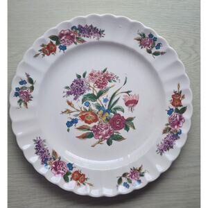 LIMOGES AMERICAN WALES-Dinner Plate-Floral-Scalloped Edges